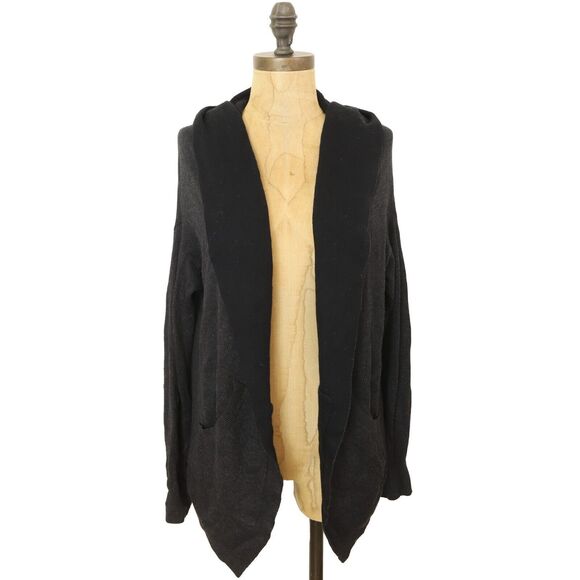 LULULEMON Cabin Yogi Wrap Cardigan Size 2/4 S Heathered Black / Black EUC B77 - Picture 2 of 8